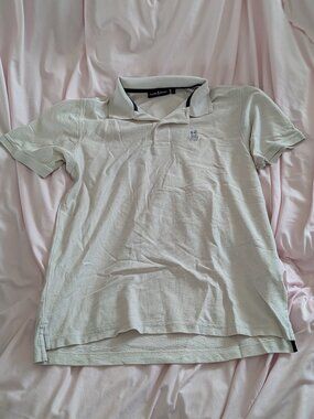 Psycho Bunny Tan Chevron Texture Pima Polo Size 6